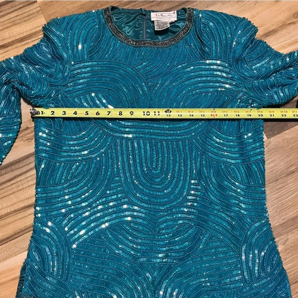 Vintage Talbots Joan Leslie sequins Silk Blouse size medium - Picture 4 of 12
